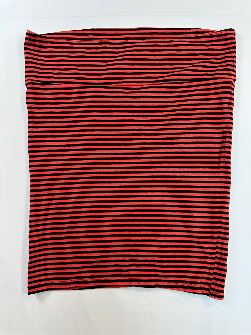 Torrid Size 2 Plus Size Red & Black Striped Knee Length Bodycon Skirt